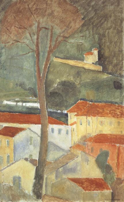 Landscape at Cagnes (mk39), Amedeo Modigliani